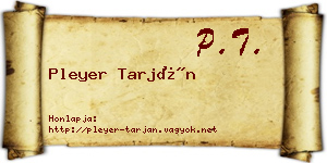 Pleyer Tarján névjegykártya